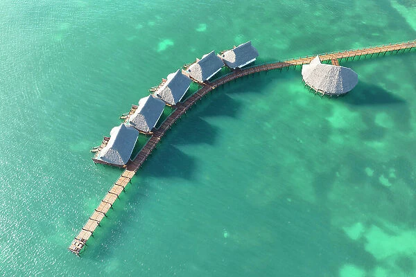Luxury resort over the blue sea, Zanzibar, Tanzania