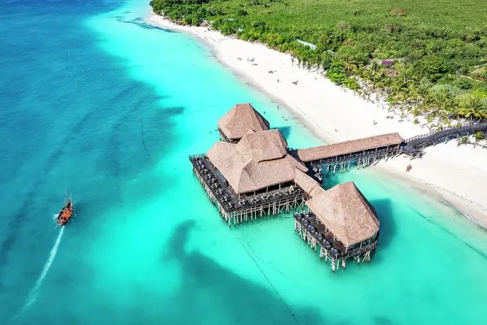 Framed Print : Luxury resort by the sea, aerial view. Nungwi, Zanzibar, Tanzania, Africa Framed Print : Luxury resort by the sea, aerial view. Nungwi, Zanzibar, Tanzania, Africa