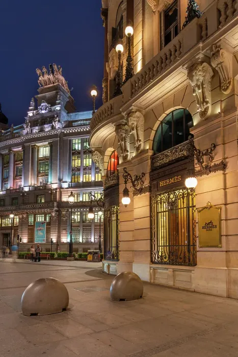 Framed Print : Luxury store of Hermes in building of Palace of the Equitable, Madrid, Spain