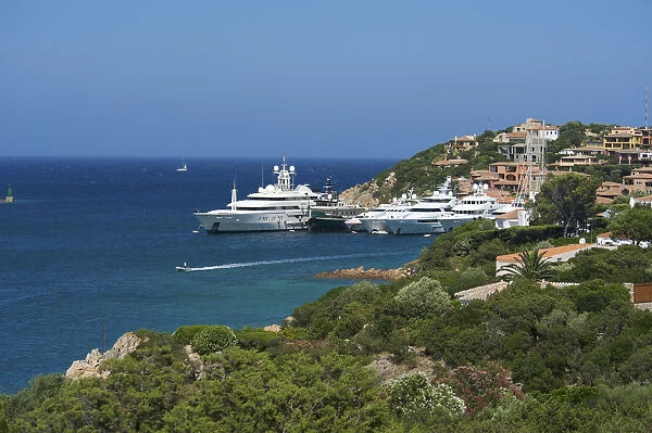 Luxury yachts in Porto Cervo, Costa Smeralda, Sardinia, Italy