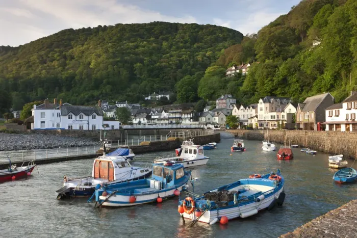 Framed Print : Lynmouth Harbour and boats, Exmoor National Park, Somerset, England Framed Print : Lynmouth Harbour and boats, Exmoor National Park, Somerset, England
