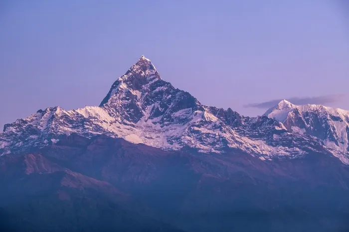 Framed Print : Machhapuchhare (Fishtail) mountain from Sarangkot near Pokhara, Annapurna Region, Gandaki Province, Nepal