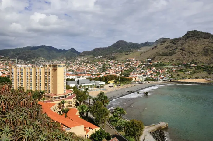 Framed Print : Machico, the first capital of Madeira island, in the 15th century. Portugal Framed Print : Machico, the first capital of Madeira island, in the 15th century. Portugal