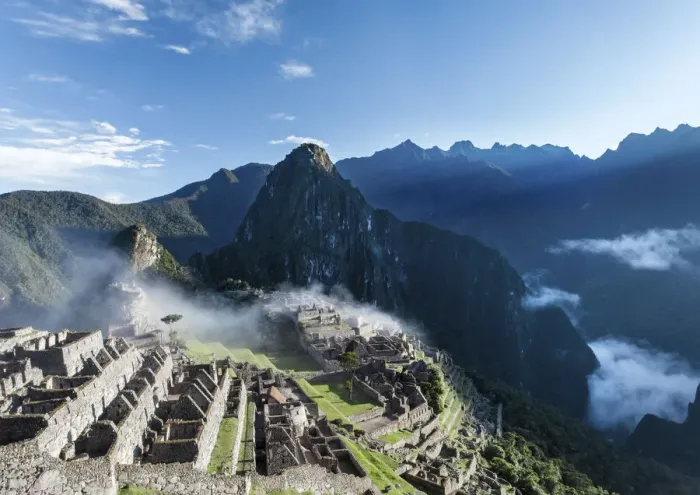 Framed Print : Machu Picchu shrouded in mist, Cusco, Peru
