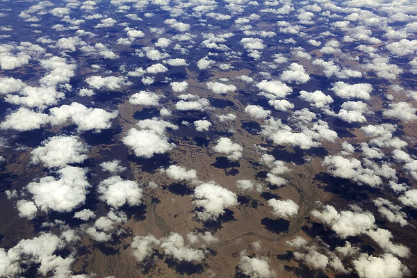 Mackerel sky seen from the air. Malawi, Africa