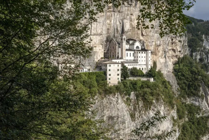 Framed Print : Madonna della Corona sanctuary, Spiazzi, Verona province, Veneto, Italy Framed Print : Madonna della Corona sanctuary, Spiazzi, Verona province, Veneto, Italy