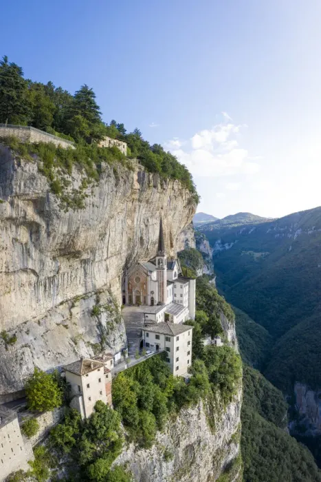 Framed Print : Madonna della corona sanctuary, Ferrara di Monte Baldo, Verona Province, Garda Lake Framed Print : Madonna della corona sanctuary, Ferrara di Monte Baldo, Verona Province, Garda Lake