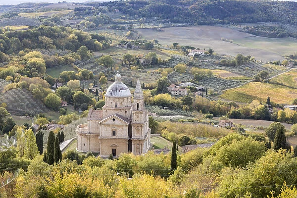 Madonna di San Biagio Church in the autumn, Montepulciano, Tuscany, Italy