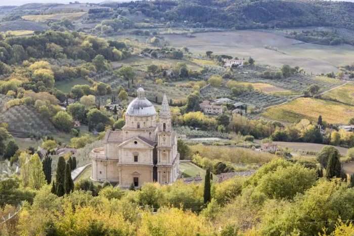 Framed Print : Madonna di San Biagio Church in the autumn, Montepulciano, Tuscany, Italy Framed Print : Madonna di San Biagio Church in the autumn, Montepulciano, Tuscany, Italy
