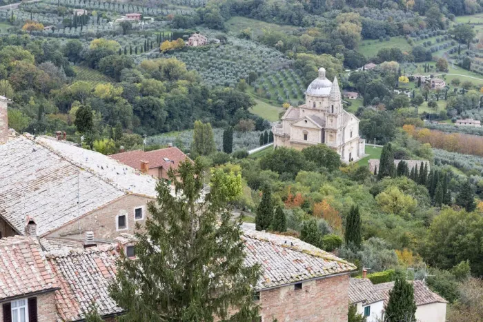 Framed Print : Madonna di San Biagio Church below Montepulciano, Tuscany, Italy