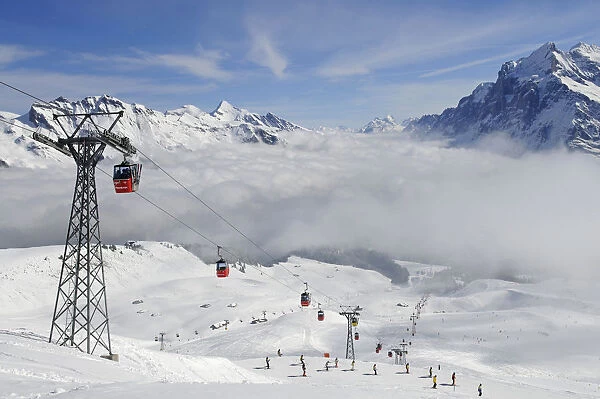 Maennlichen Gondola lift, Wetterhorn, Grindelwald, Bernese Oberland, Switzerland