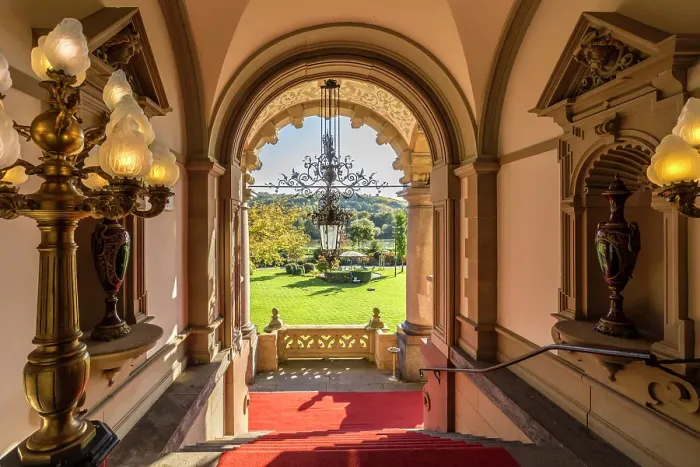 Framed Print : Magnificent entrance portal of Lieser Castle, Lieser, Mosel, Rhineland-Palatinate, Germany Framed Print : Magnificent entrance portal of Lieser Castle, Lieser, Mosel, Rhineland-Palatinate, Germany
