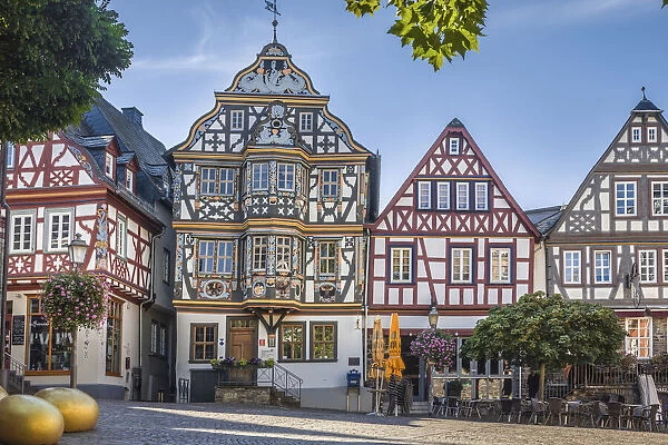 Magnificent half-timbered houses on the market square of Idstein, Hesse, Germany