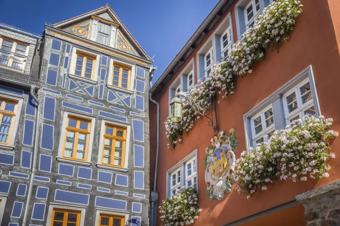 Framed Print : Magnificent half-timbered houses on the market square of Idstein, Hesse, Germany Framed Print : Magnificent half-timbered houses on the market square of Idstein, Hesse, Germany