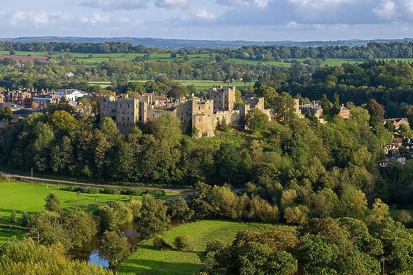 The magnificent ruins of Ludlow Castle, Ludlow, Shropshire, England. Autumn (October) 2023