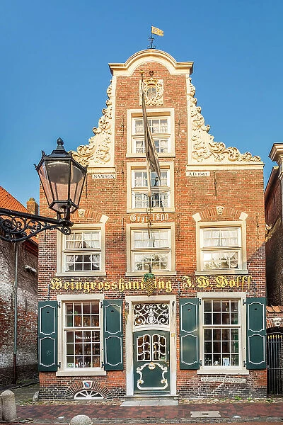 Magnificent trading house on Rathausstrasse in the old town, Leer, East Frisia, Lower Saxony, Germany