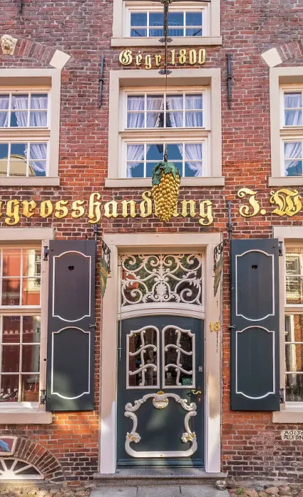 Framed Print : Magnificent trading house on Rathausstrasse in the old town, Leer, East Frisia, Lower Saxony, Germany Framed Print : Magnificent trading house on Rathausstrasse in the old town, Leer, East Frisia, Lower Saxony, Germany