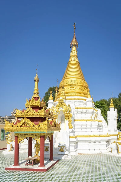 Maha Sutaungpyae Htihlaingshin Pagoda against clear sky, Inwa (Ava), Mandalay Region