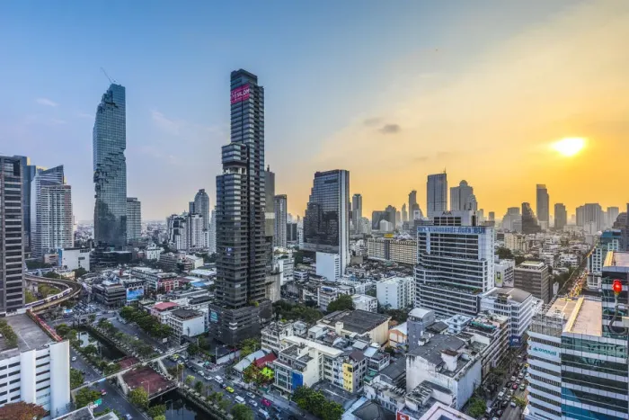 Framed Print : MahaNakhon Tower (by Ole Scheeren) and Silom skyline, Bangkok, Thailand Framed Print : MahaNakhon Tower (by Ole Scheeren) and Silom skyline, Bangkok, Thailand