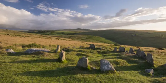 Framed Print : The Nine Maidens megalthic stone circle on Belstone Common, Dartmoor National Park Framed Print : The Nine Maidens megalthic stone circle on Belstone Common, Dartmoor National Park