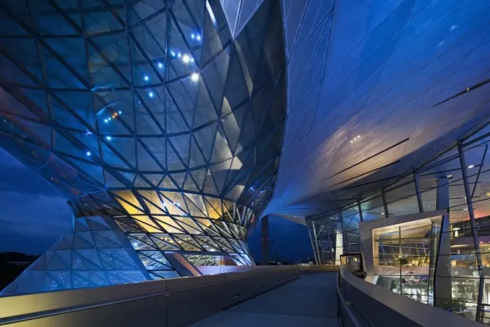 Framed Print : The main entrance to BMW Welt (BMW World), a multi-functional customer experience