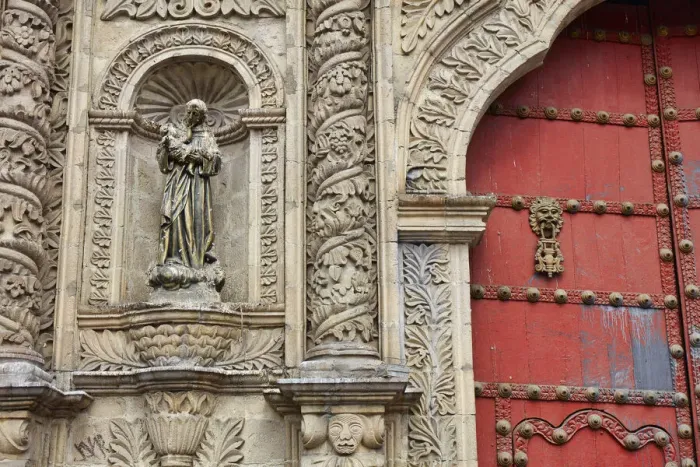 Framed Print : A detail of the main facade of the Basilica of San Francisco in the city of La Paz Framed Print : A detail of the main facade of the Basilica of San Francisco in the city of La Paz