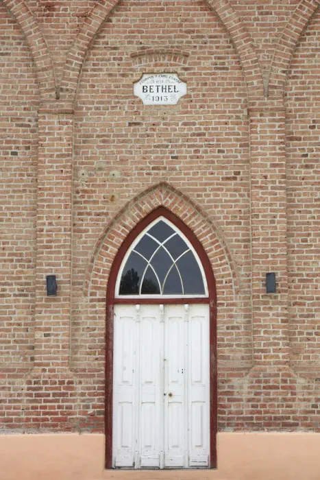 Framed Print : A detail over the main facade of the Bethel Chapel, Gaiman, Chubut, Argentina. The building was built by Welsh settlers in 1913 Framed Print : A detail over the main facade of the Bethel Chapel, Gaiman, Chubut, Argentina. The building was built by Welsh settlers in 1913