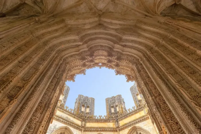 Framed Print : The main portal of the Unfinished Chapels (Capelas Imperfeitas) in Batalha Monastery (Mosteiro da Batalha), Batalha municipality, Leiria district, Estremadura province, Portugal