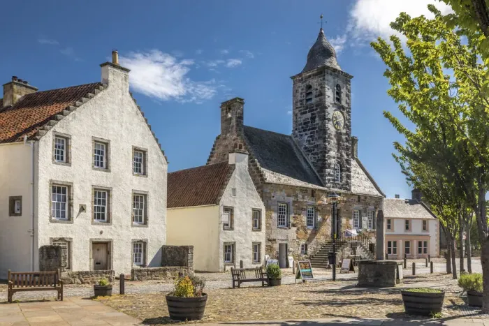 Framed Print : Main Square of Culross, Fife, Scotland, Great Britain Framed Print : Main Square of Culross, Fife, Scotland, Great Britain