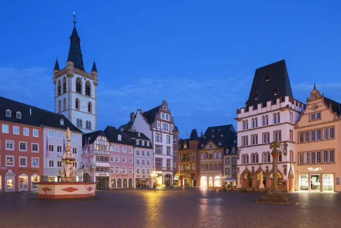 Framed Print : Main Square at dawn, Trier, Rhineland-Palatinate, Germany Framed Print : Main Square at dawn, Trier, Rhineland-Palatinate, Germany