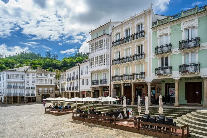 Framed Print : Main square, Mondonedo, Galicia, Spain