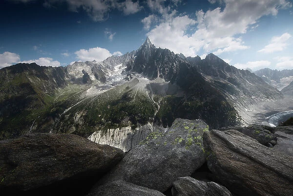 The majestic Aiguille du Dru. French Alps, France