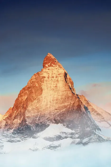Framed Print : Majestic Matterhorn emerging from mist at sunrise, Gornergrat, Zermatt, Valais, Switzerland Framed Print : Majestic Matterhorn emerging from mist at sunrise, Gornergrat, Zermatt, Valais, Switzerland