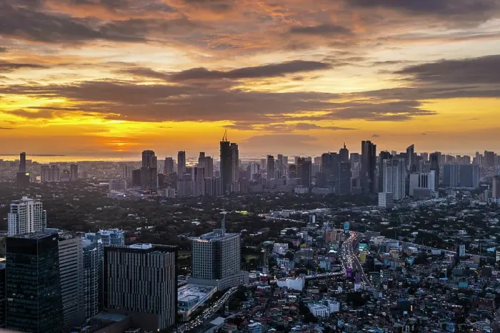 Framed Print : Makati skyline at dusk, Manila, capital of The Philippines Framed Print : Makati skyline at dusk, Manila, capital of The Philippines