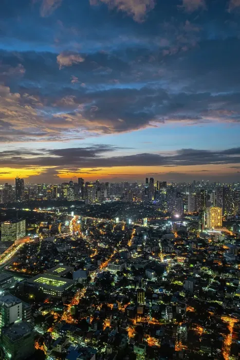 Framed Print : Makati skyline at dusk, Manila, capital of The Philippines Framed Print : Makati skyline at dusk, Manila, capital of The Philippines