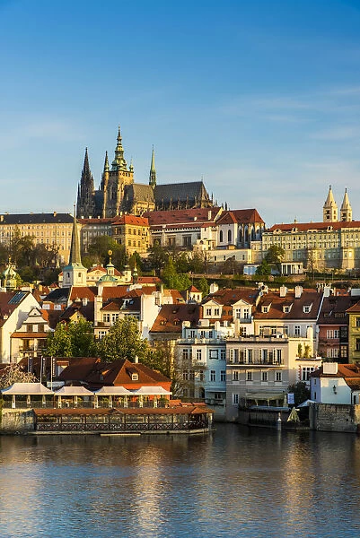 Mala Strana district and St. Vitus cathedral, Prague, Bohemia, Czech Republic