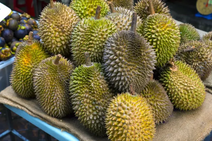 Framed Print : Malaysia, Kuala Lumpur, China Town, just off Petaling Street, street market, Durian Framed Print : Malaysia, Kuala Lumpur, China Town, just off Petaling Street, street market, Durian