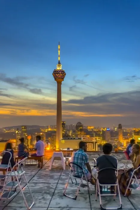 Framed Print : Malaysia, Kuala Lumpur, Helipad Bar and Kuala Lumpur Tower Framed Print : Malaysia, Kuala Lumpur, Helipad Bar and Kuala Lumpur Tower