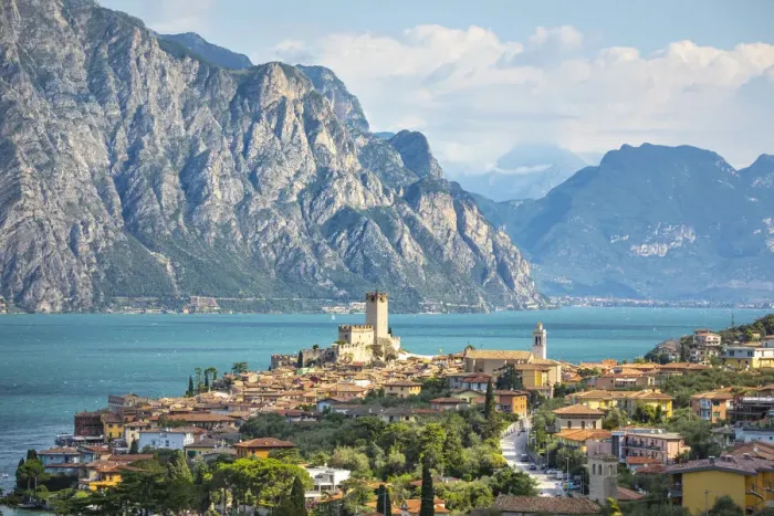 Framed Print : Malcesine, a small village with an historic castle on Garda Lake coast Framed Print : Malcesine, a small village with an historic castle on Garda Lake coast