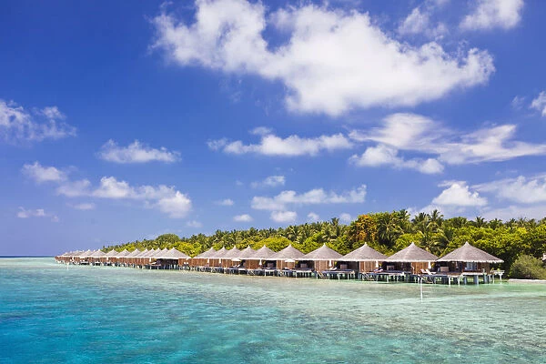 Maldives, Rasdhoo Atoll, Kuramathi Island. Deluxe Water Villas at Kuramathi Island Resort