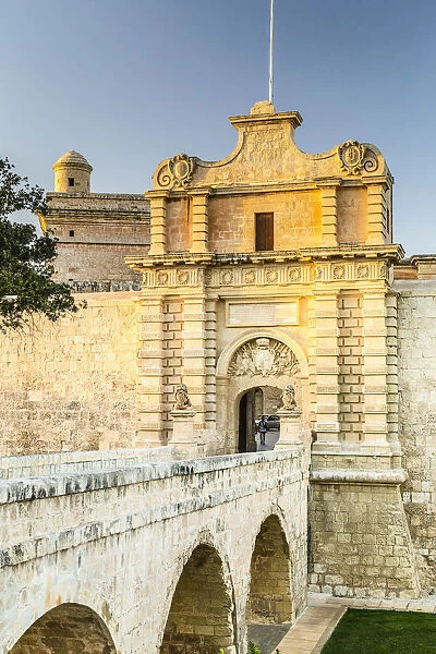 Malta, Malta, Mdina (Rabat) Old Walled Town, Mdina Gate