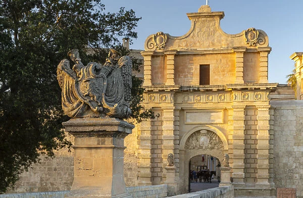 Malta, Malta, Mdina (Rabat) Old Walled Town, Mdina Gate