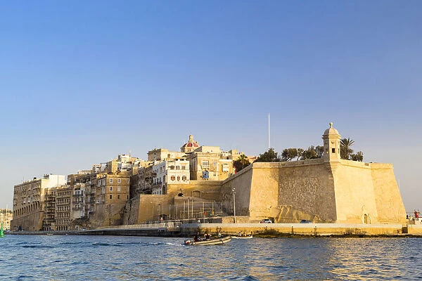 Malta, South Eastern Region, Valletta. Senglea, one of the Three Cities, as seen