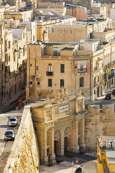 Malta, South Eastern Region, Valletta. Built in 1885, Victoria Gate is the main entrance