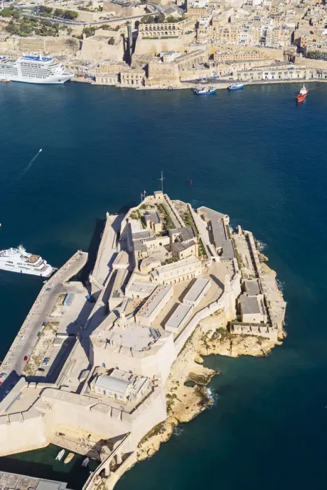 Framed Print : Malta, South Eastern Region, Valletta. Aerial view of Fort St. Angelo on Vittoriosa Framed Print : Malta, South Eastern Region, Valletta. Aerial view of Fort St. Angelo on Vittoriosa