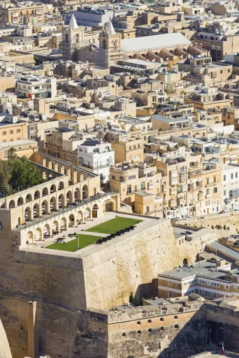 Framed Print : Malta, South Eastern Region, Valletta. Aerial view of Upper Barrakka Gardens Framed Print : Malta, South Eastern Region, Valletta. Aerial view of Upper Barrakka Gardens