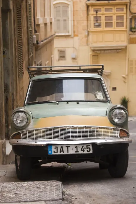 Framed Print : Malta, Valletta, early 1960s Ford Anglia car Framed Print : Malta, Valletta, early 1960s Ford Anglia car