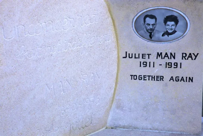 Framed Print : Man Ray and Juliet Rays Gravestone, Montparnasse Cemetery, Montparnasse, Paris Framed Print : Man Ray and Juliet Rays Gravestone, Montparnasse Cemetery, Montparnasse, Paris