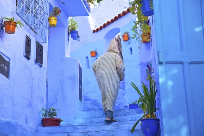 Framed Print : Man In Robe, Chefchaouen, Morocco, North Africa