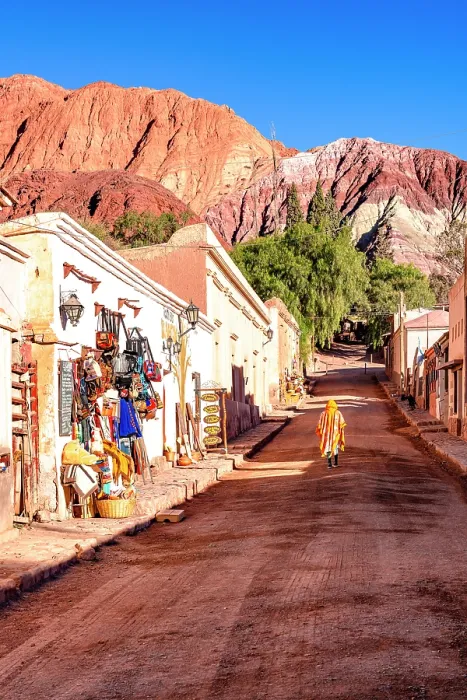 Framed Print : Man walking in the old town of Purmamarca, Jujuy, Quebrada de Humahuaca, Argentina. (MR) Framed Print : Man walking in the old town of Purmamarca, Jujuy, Quebrada de Humahuaca, Argentina. (MR)